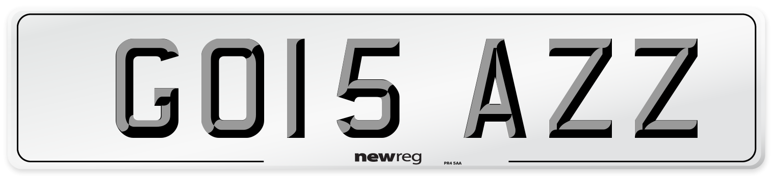 GO15 AZZ Number Plate from New Reg